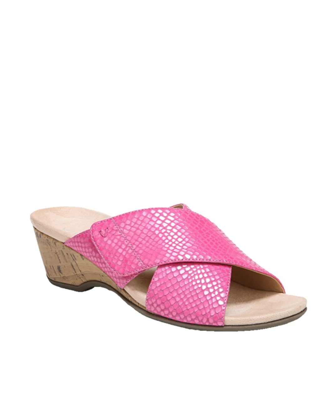 Vionic Leticia Women Hot Pink Lizard Print Strap Sandals Size 7.5